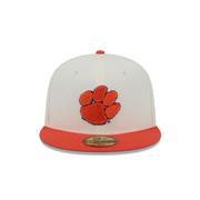 Clemson New Era 5950 Paw Logo Flat Bill Fitted Hat